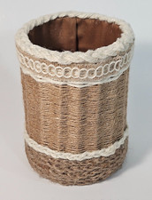 Basket Round Storage Bin Jute Cotton Cord Rope Decorative Hard Sided Lined