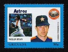 GRENADA, SCOTT # 1666-D, MNH STAMP BASEBALL PLAYER NOLAN RYAN, ASTROS TEAM