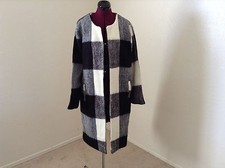 Nwt Tularosa $198 'mk' Checkered Oversize*acrylic*coat*black/ivory*medium