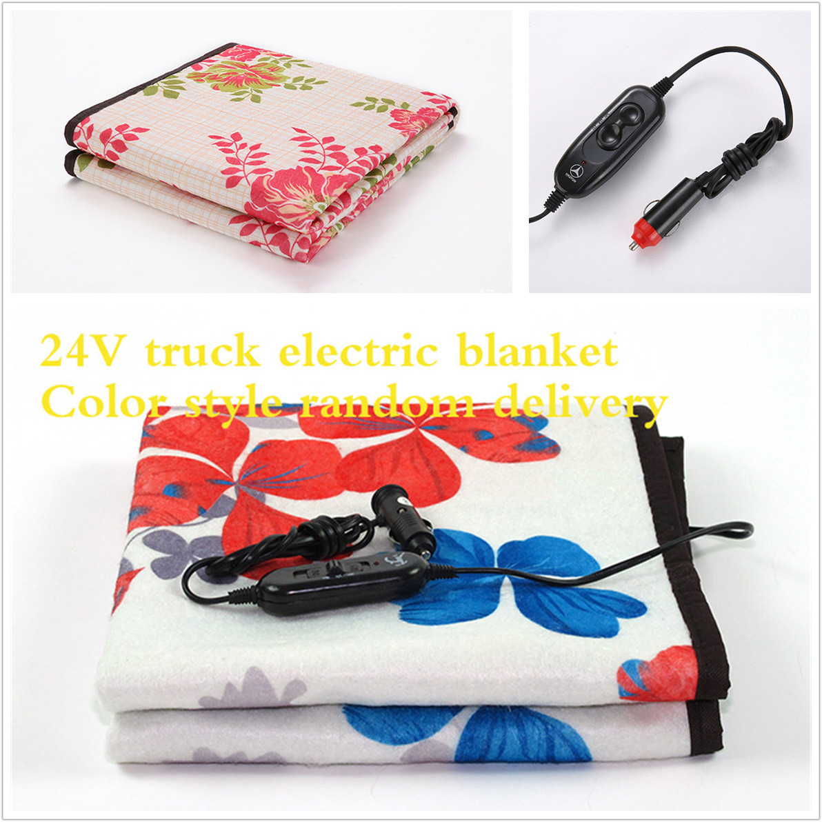 24V Color Random Car Truck Electric Heating Blanket Heated Quilt Winter
