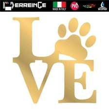 Sticker LOVE ZAMPA CANE GATTO IMPRONTA Adesivo Decal Laptop Auto Moto Casco Casa