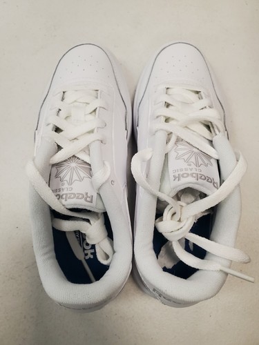 Reebok Club Memt Womens White Leather Lace Up Sneakers Size 5 (F9B-2451) - Picture 2 of 7