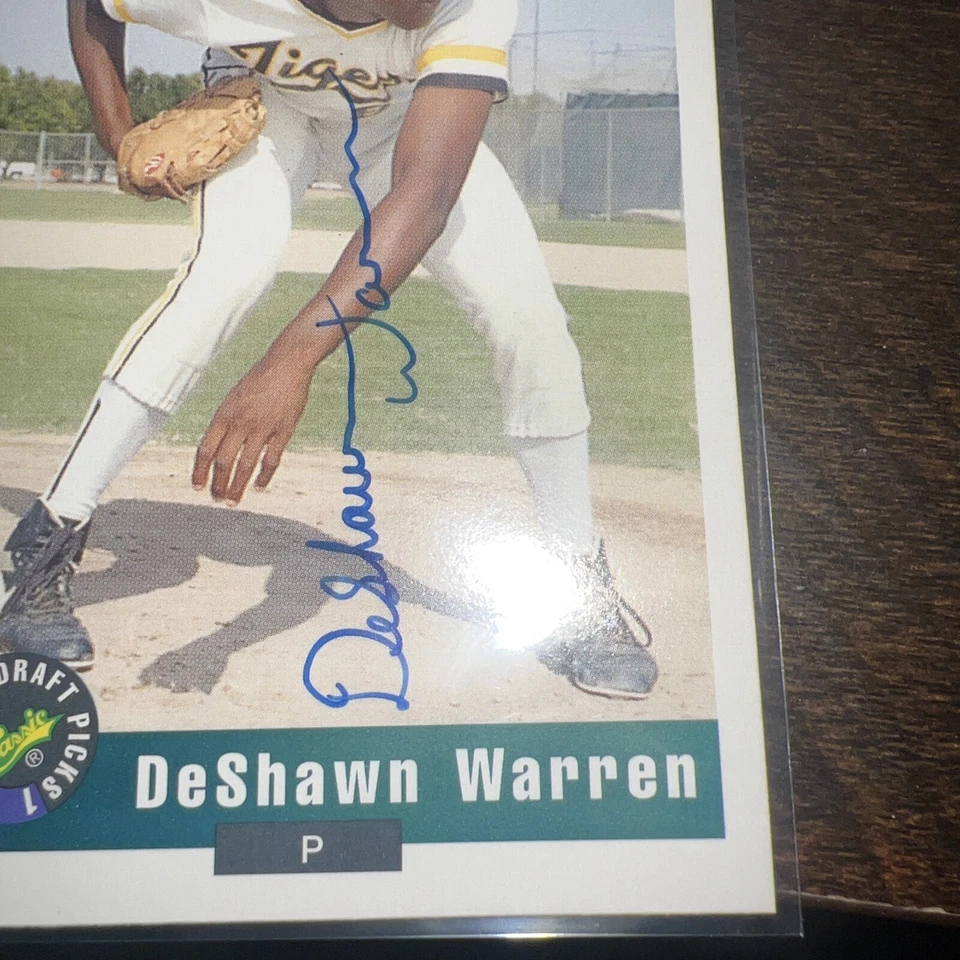 1992 Classic #31 DeShawn Warren Tigers Signed Auto *K3211 - Image 4 of 4