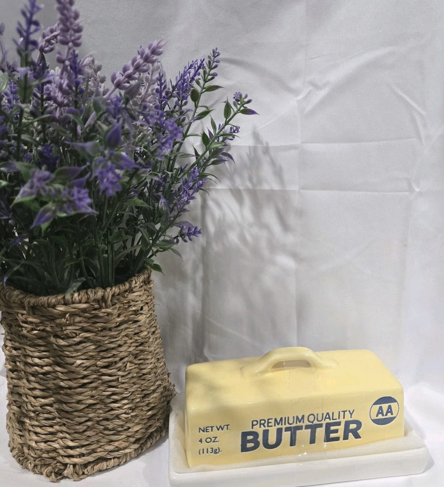 Stick of Butter Retro Lidded Butter Dish Ceramic 7x3 Kitchen New Very Nostalgic