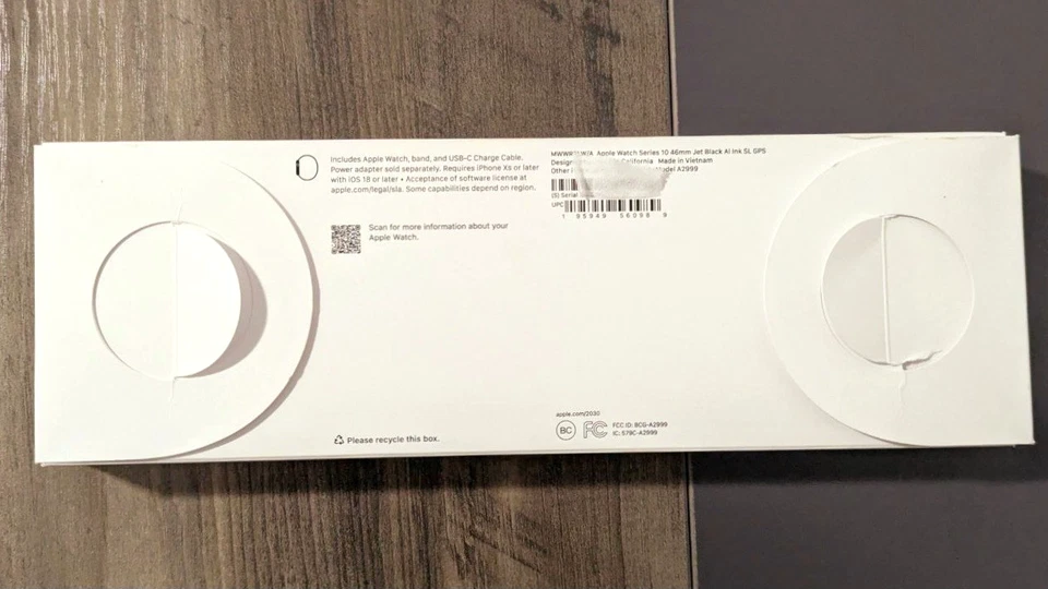 NEW Apple Watch Series 10 (GPS) 46mm Case w Ink Sport Loop Jet Black MWWR3LW/A   - Image 3 of 4