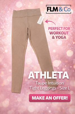 Athleta Intuition Tight Leggings Taupe Women s Size L High Rise Yoga NWT
