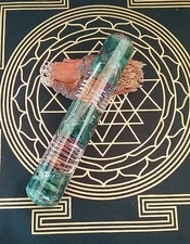 GREEN AVENTURINE WAND, ORGONE GREEN AVENTURINE WAND With HELIX COPPER COILS