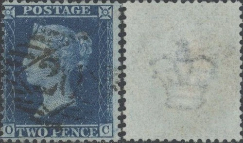 SG35 2d Blue Plate 6 'OC'. Fine Used.