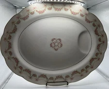 Theodore Haviland Large Oval Meat Platter w/Well Hamilton NY USA 11” X 13”
