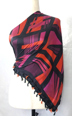 Passigatti Silk Scarf. Vtg silk scarf. Used. 100% silk. 94cm*94cm