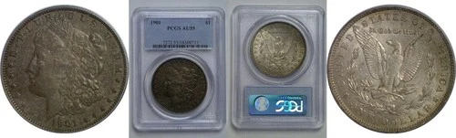 1901 $1 Morgan Silver Dollar PCGS AU 55
