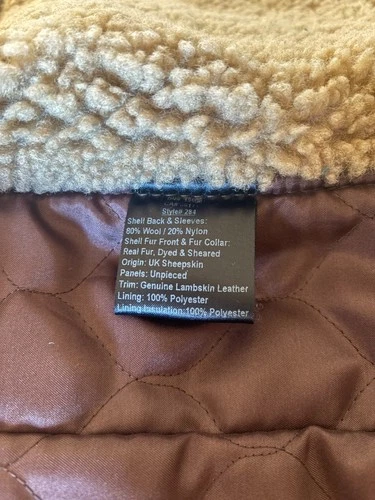 Schott NYC Flying Man's Jacket N-5A, Size M, Lambskin and Sheep's Fur image 5