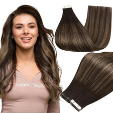 Invisible Tape in Human Hair Remy Tape on Hair Extensions 22 Inch Balayage Color