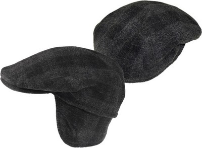 Günstige Flatcap in grau mit Ohrenklappen! Caps Kappe Sportmütze