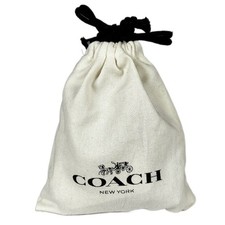 Small White COACH Cotton Jewelry Drawstring Pouch Dust Bag