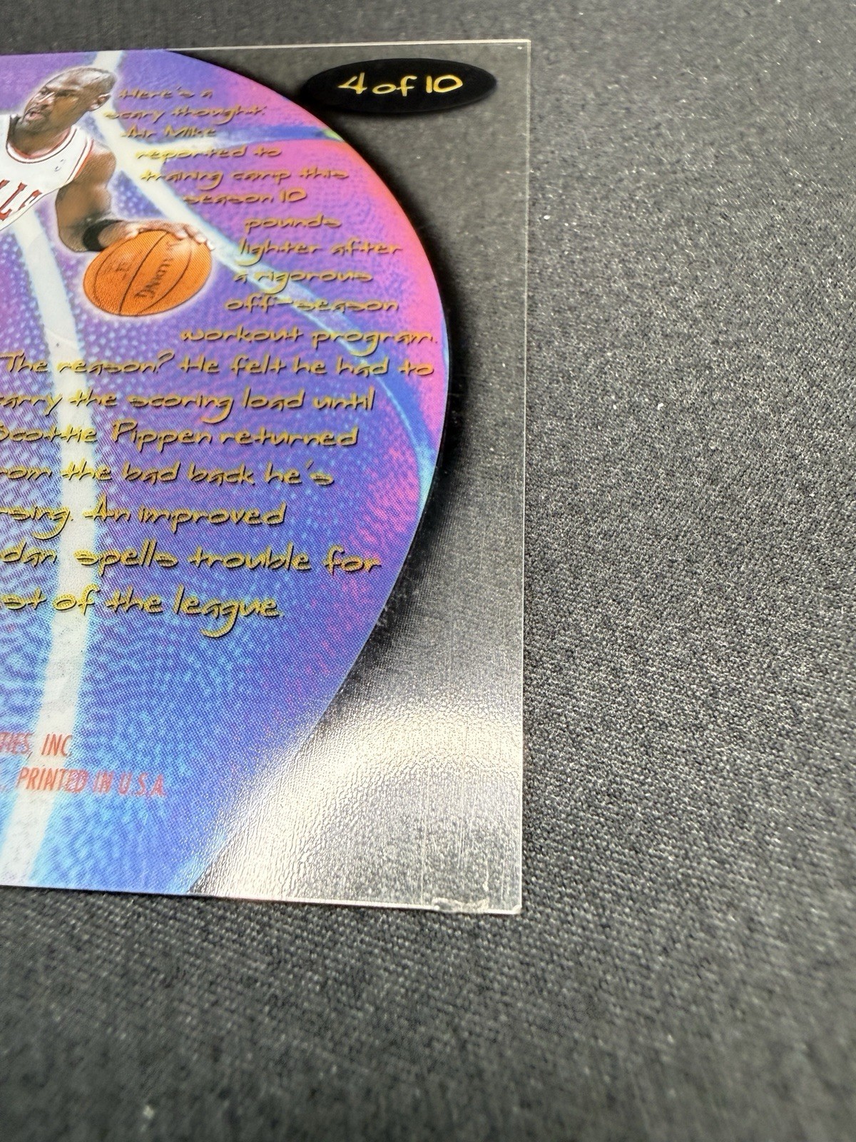 1996/97 Fleer MICHAEL JORDAN “TOTAL O” SSP INSERT ACETATE 4 OF 10🔥ULTRA RARE🔥 view 10