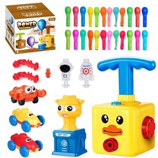 Balloon Launcher Toy Set, Balloon Powered Cars, Creative Inflatable Pump Rac