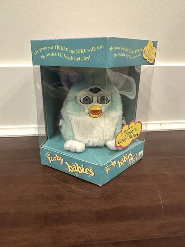 Furby Babies Teal & White Baby pet 1999 Tiger Electronics  NRFB