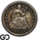 1854 Seated Liberty Half Dime, Arrows, Nice Type Piece