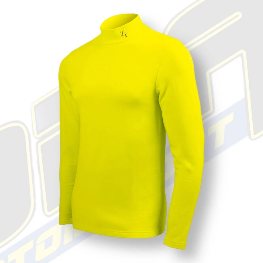 ZeroFit Heatrub Move Unisex Long Sleeve Base Layer Top Shirt - Dayglo Yellow