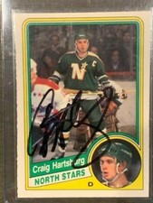 1984 CRAIG HARTSBURG AUTOGRAPH SIGNED CARD O-PEE-CHEE MINNESOTA NORTH STARS #98