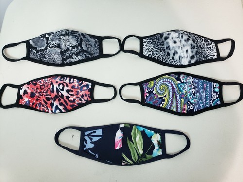 Washable Face Mouth Mask 100% Cotton Black Made In USA Rhinestone Embellished - Picture 11 of 12