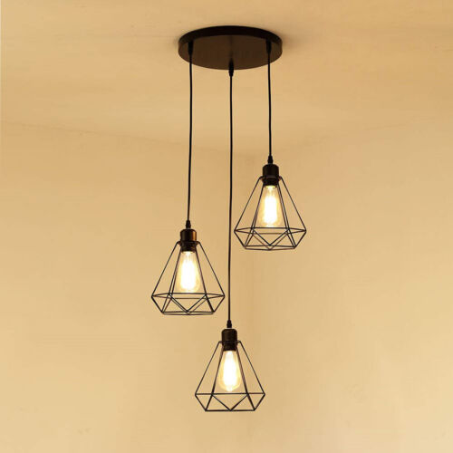 Modern 3 Way Ceiling Pendant Light Cer Lamp Fitting Hanging Bird Cage Lights - Ceiling Pendant Light Fittings