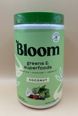 Bloom Nutrition Greens & Superfoods Powder - 13.02 oz Coconut Exp.08/2024 Sealed