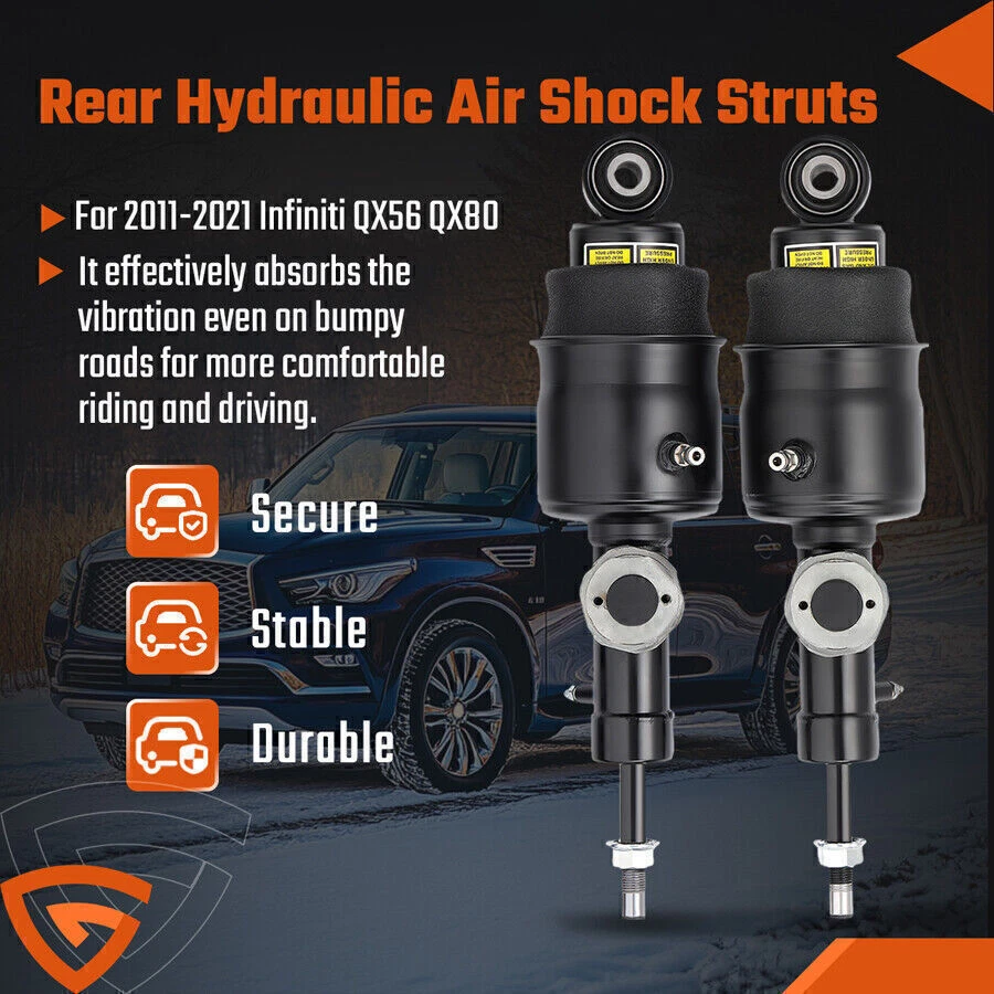 Par de puntales de amortiguador de suspensión neumática hidráulica trasera aptos para Infiniti QX56 QX80 2011-2021 Foto 2 de 4