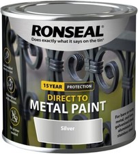 Direct to Rust Metal Paint Silver Gloss or Satin Finish 250ml Self Priming Paint