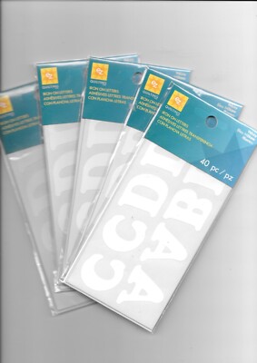 Weiße Buchstaben zum Aufbügeln 40 Stück im Paket x 23 Packungen Alphabet waschbar Basteln