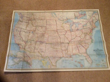 National Geographic map; United States  Feb 1968  wall size