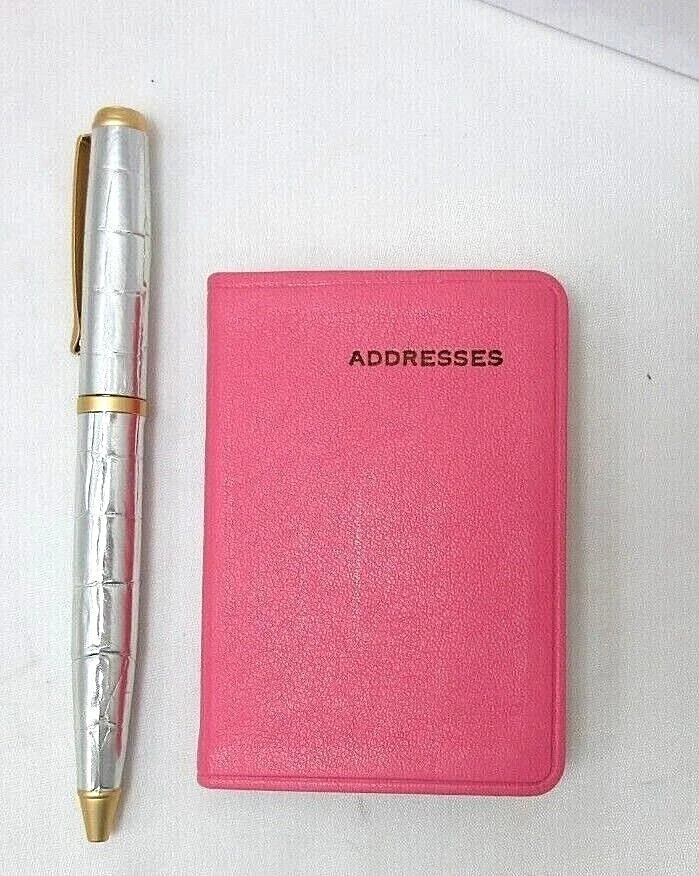 Address Book  MINI 3x4" Leather Cover 160 Tabbed Pages Post Miniatures PINK - Image 4 of 4