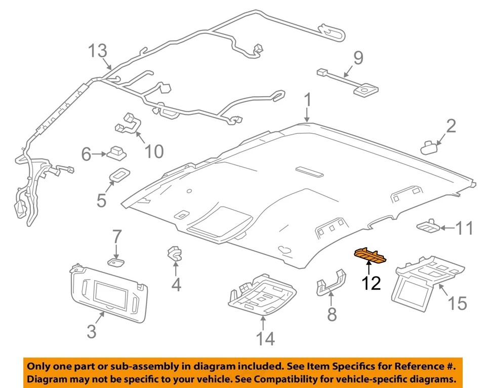 2014-2017 Silverado Sierra Gris Cúpula Trasera Luz Lámpara Nueva GM 23155119 84398398 Foto 2 de 3