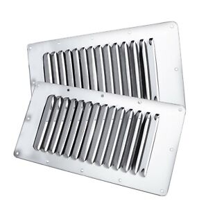 2X Boat Stainless Steel Vent Cover Marine 13 Slots Louvered Ventilation