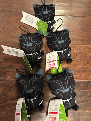 Hallmark Small Stars Plush Ornament MARVEL Black Panther Lot of 5 New