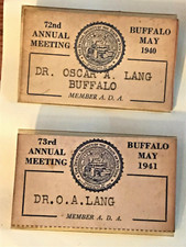 New York Dental Society Name Tags 1940 1941 Dentist NY Convention Meeting