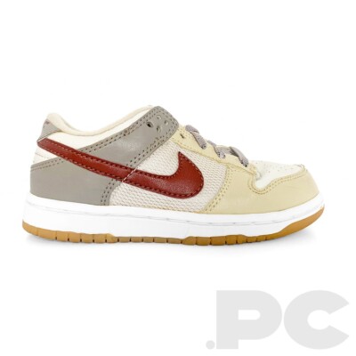 NIKE DUNK LOW (PS) LT BONE/ROUGH RED-MUSHROOM-IRON baby td og sb vintage