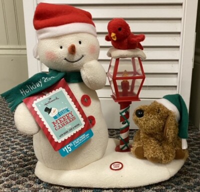 TESTED Hallmark 2013 ''Merry Carolers Trio'' Musical Light Motion Snowman