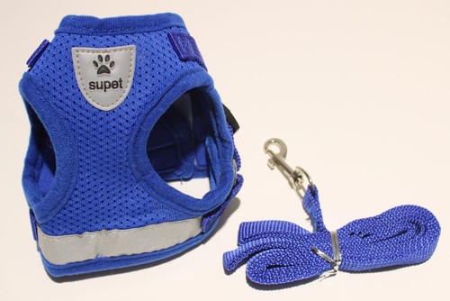 Supet Cat Step-In Harness and Leash Set EXTRA SMALL Mesh Reflective 3-5lbs