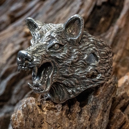 Wolf Ring 925 Sterling Silver Metal Biker Gothic dire stark game thrones. - Picture 2 of 8