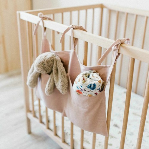 Bedside Storage Bag Diaper Pockets Bedside Bed Rails Baby Crib Hanging Bag - Picture 7 of 16