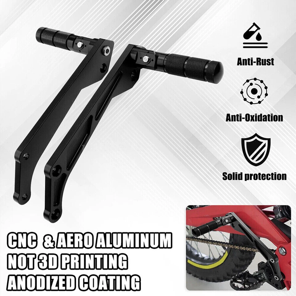 Rear Foot Pegs Pedal Bracket Black For Segway Surron Light Bee X Off-Road E-Bike - Image 2 of 4