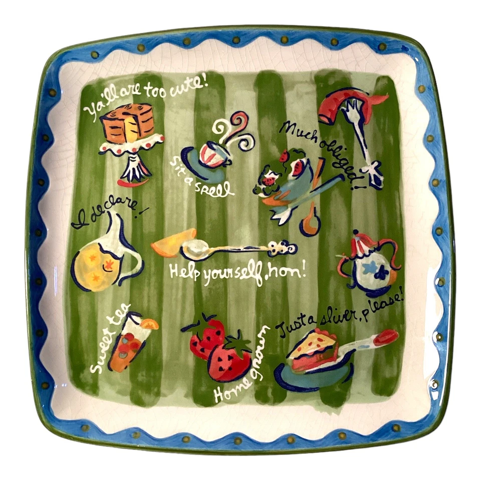 Plato Southern Living Sounds of the South Becky Denny 11" verde y azul Foto 4 de 4