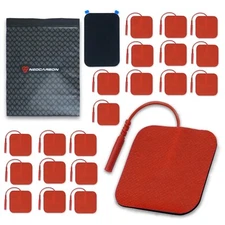 Reusable Electrode Pads for TENS PRO Unit 20 Replacement Pads with Holder, Red