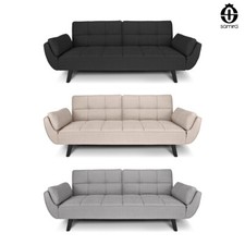 Divano letto clic clac in tessuto con piede nero mod. Ambra