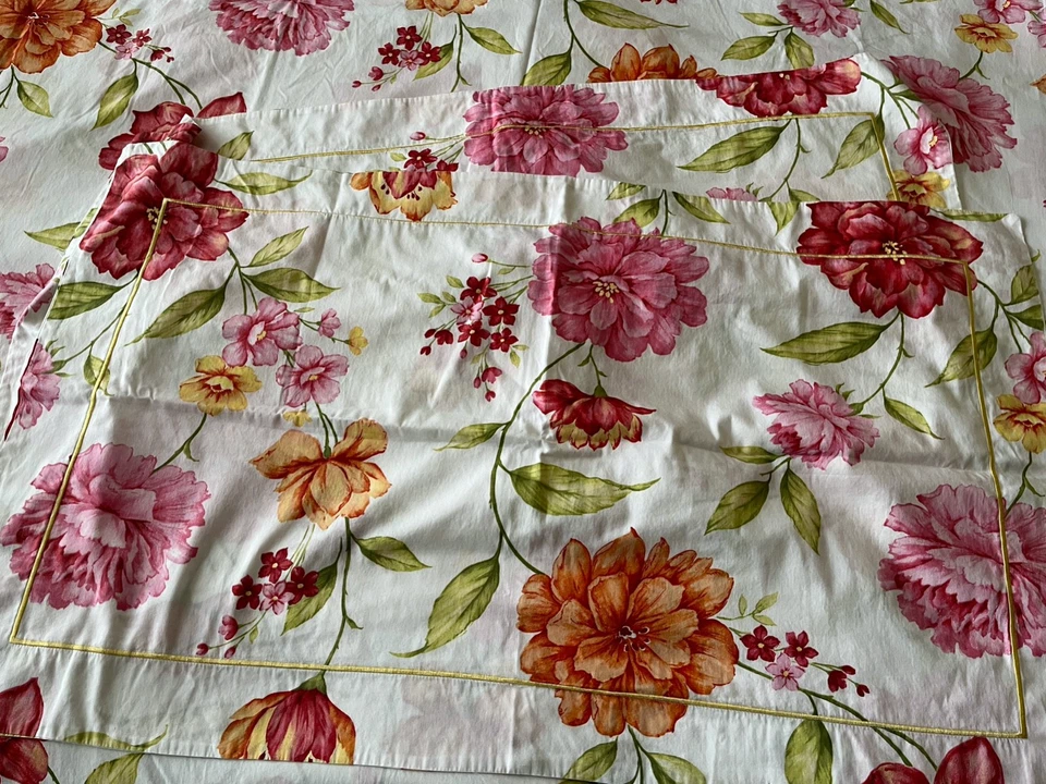 Edredón Hillcrest Big Floral Rosa Naranja Verde King y fundas de almohada King Foto 4 de 4