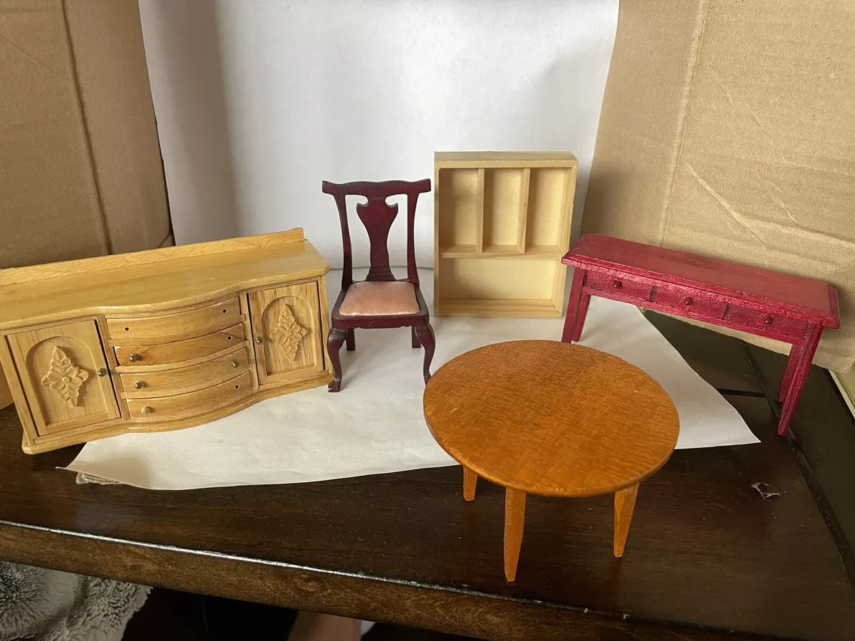 Misc. Lot Of Miniature Dollhouse Furniture 1 12 table chair