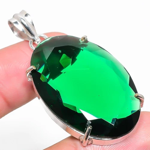 CHROME HEARTS Ciondolo gioiello in argento sterling 925 fatto a mano con pietra preziosa Diopside cromato