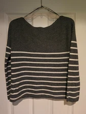Michael Stars USA Women’s M Striped Wool/Modal/Cashmere Boat Neck Sweater
